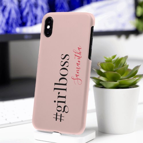 Modern Pink Girl Boss  Name  best Girly Gift iPhone XS Max Case