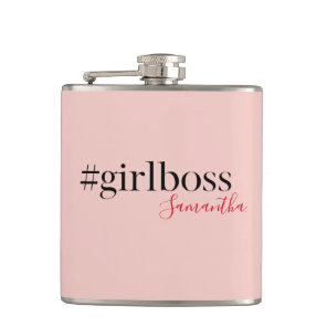 Modern Pink Girl Boss & Name | best Girly Gift Flask Modern Pink Girl Boss & Name | best Girly Gift Flask