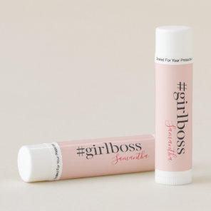 Modern Pink Girl Boss & Name | best Girly Gift Lip Balm
