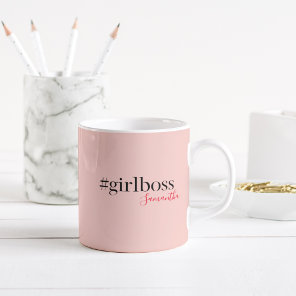 Modern Pink Girl Boss & Name | best Girly Gift Two-Tone Coffee Mug