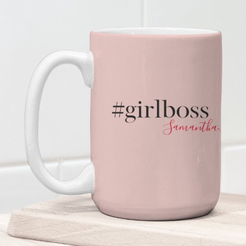 Modern Pink Girl Boss  Name  best Girly Gift Two_Tone Coffee Mug
