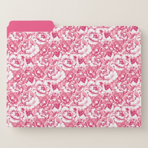 Modern Pink Girly Chic Floral Plaid Pattern File Folder | Zazzle