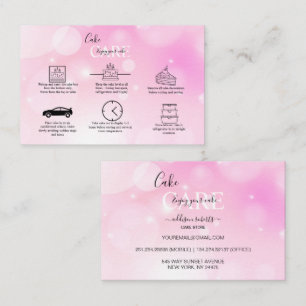 Modern Pink Girly Gradient Cake Care Business Car Business Card