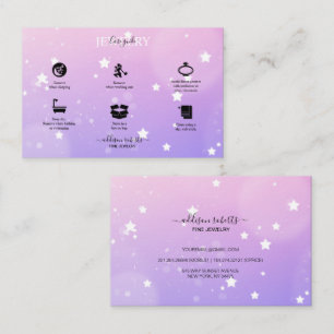 Modern Pink Girly Gradient Jewelry Care Business C Card