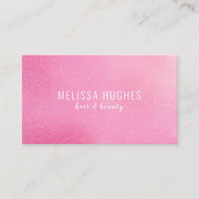 Modern Pink Glitter Appointment Reminder Card (Front)