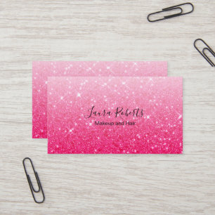 Modern Pink Glitter Business Card