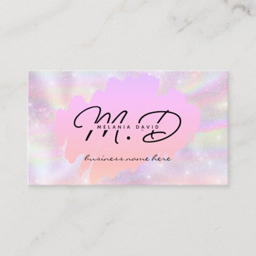 Modern Pink Glitter Custom Monogram QR Code Girly Calling Card