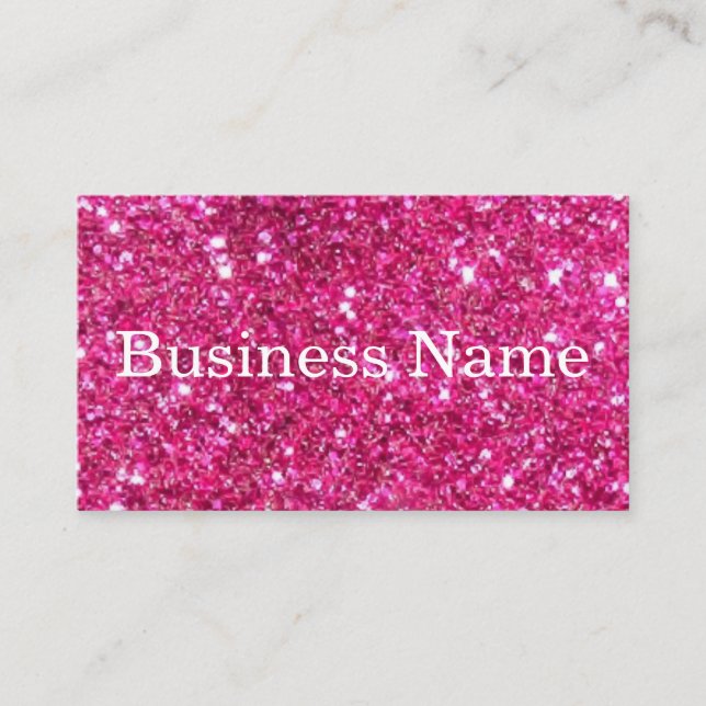 Modern Pink Glitter Customized Personalized Business Card (Front)