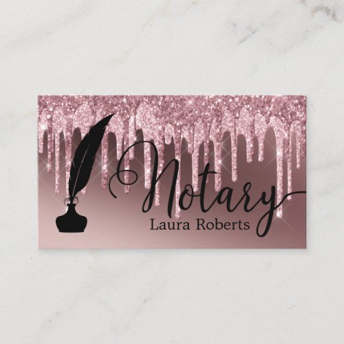 Modern Pink Glitter Loan Signing Agent      Busine Business Card