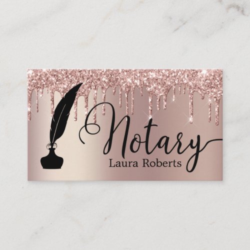 Modern Pink Glitter Loan Signing Agent     Busines Business Card