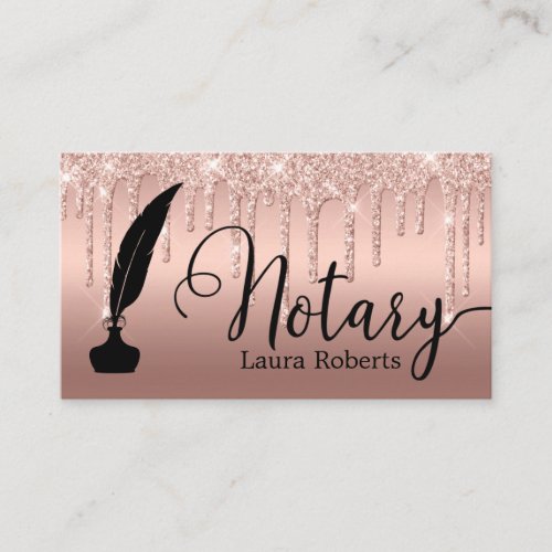 Modern Pink Glitter Loan Signing Agent     Business Card