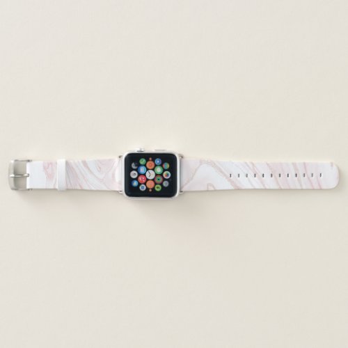 Modern Pink Glitter Marble Apple Watch Band