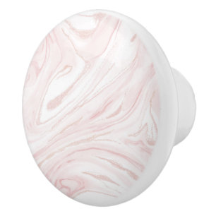 Modern Pink Glitter Marble Ceramic Knob