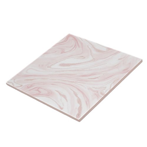 Modern Pink Glitter Marble Ceramic Tile