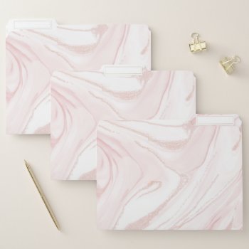 Modern Pink Glitter Marble File Folder by Trendy_arT at Zazzle