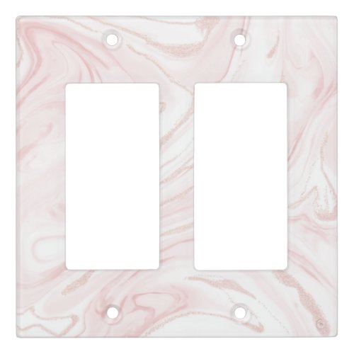 Modern Pink Glitter Marble Light Switch Cover