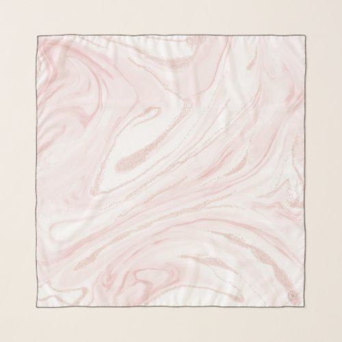 Modern Pink Glitter Marble Scarf