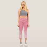 Modern Pink glitter ombre sparkles blush Capri Leggings<br><div class="desc">A girly and trendy ombre feminine pink glitter sparkles on editable pastel pink yoga capri pants design.
Perfect to be trendy and girly on your yoga class or in any sport!</div>