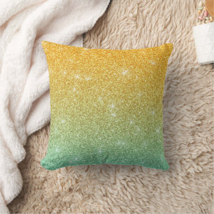 Modern pink glitter ombre throw pillow