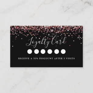 Modern Pink Glitter Salon & Spa Loyalty Business Card