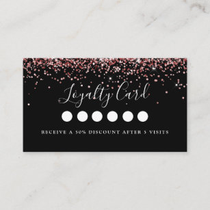 Modern Pink Glitter Salon & Spa Loyalty    Business Card