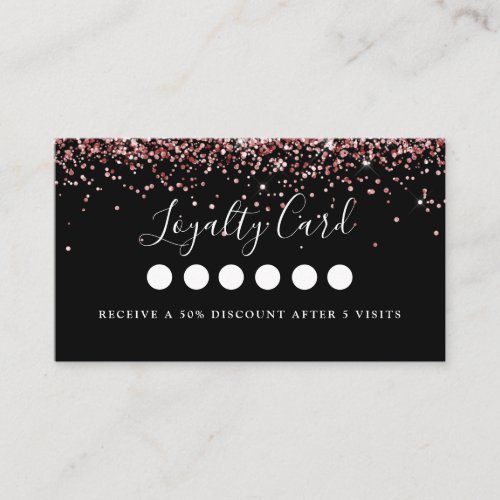 Modern Pink Glitter Salon  Spa Loyalty    Business Card