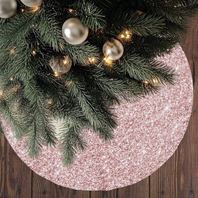 Modern Pink Glitter Sparkles  Brushed Polyester Tree Skirt (Creator Uploaded)