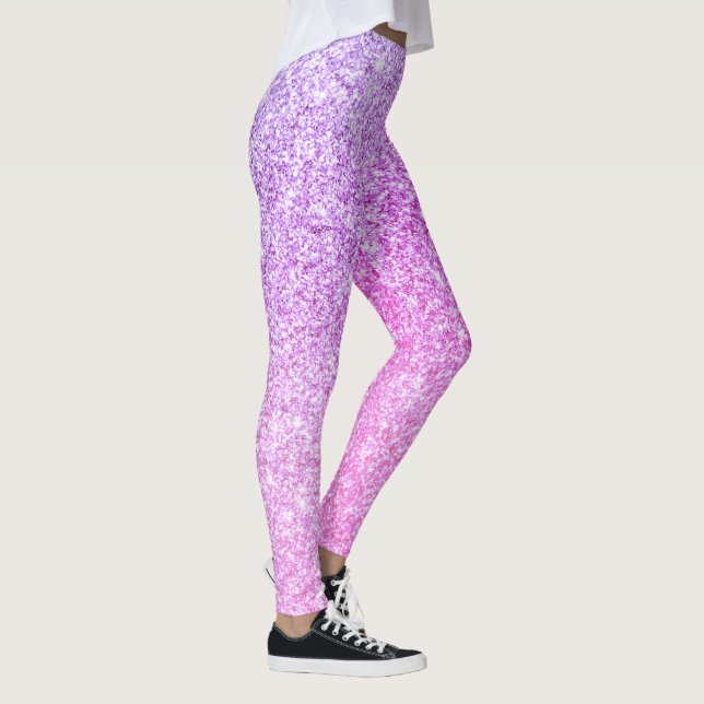 Modern Pink Glitter Sparkles Gift Leggings (Right)