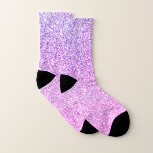 Modern Pink Glitter Sparkles Gift Socks