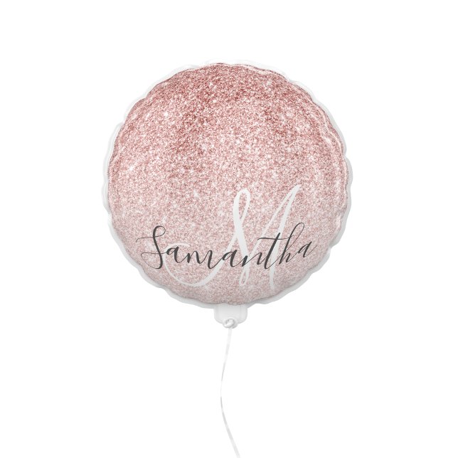 Modern Pink Glitter Sparkles Personalized Name Balloon (Creator Uploaded)