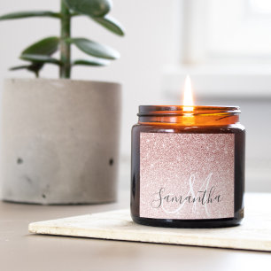 Modern Pink Glitter Sparkles Personalized Name Square Sticker