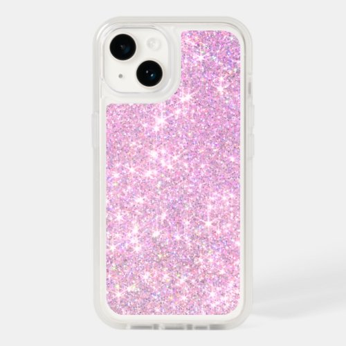 Modern Pink Glitter Sparkles Stars iPhone 14 Case