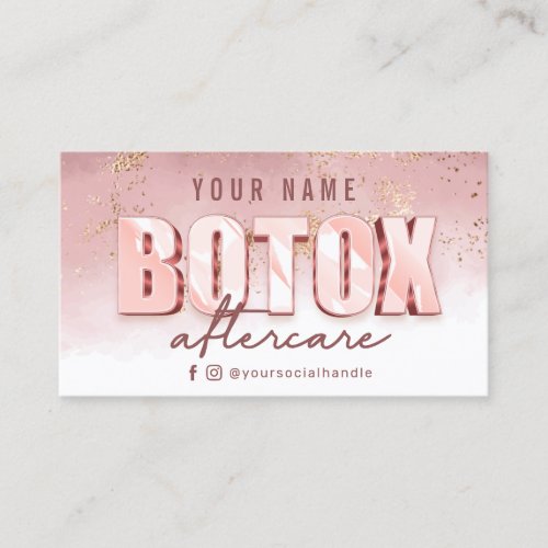 Modern Pink Gold Botox Aftercare Card