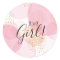 Modern Pink Gold Dots  It' a GIRL Favor Sticker