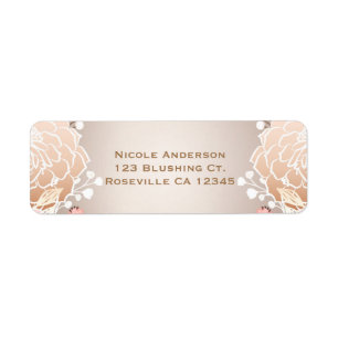 Modern Pink & Gold Floral Bridal Shower Any Event Label