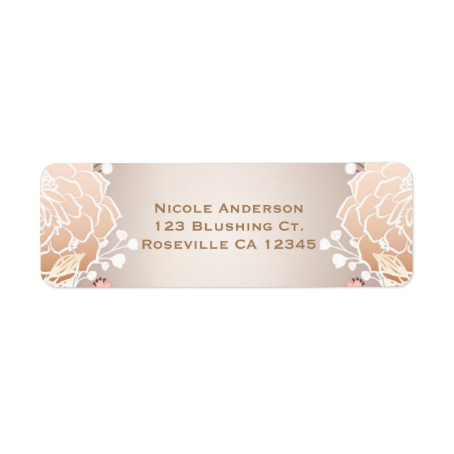 Modern Pink & Gold Floral Bridal Shower Any Event Label (Front)