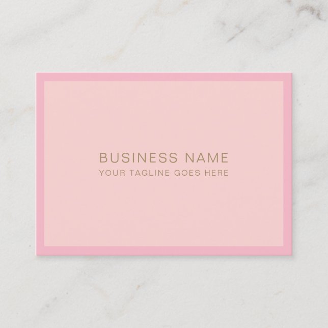 Modern Pink Gold Handwritten Script Font Template Business Card (Front)