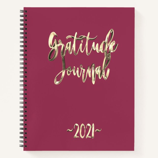 Modern Pink Gold Script Gratitude Journal 2021 (Front)