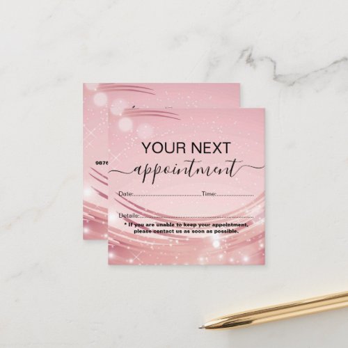 Modern Pink Gold Watercolor Appointment Card