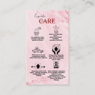 Modern Pink Gold Watercolor Cupcake Care Business Card