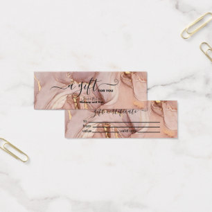 Modern Pink Gold Watercolor Gift Certificate
