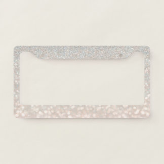 modern, pink, golden, shiny, ombre, blush, glitter license plate frame
