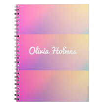 Modern Pink Gradient Color Block Name Monogram