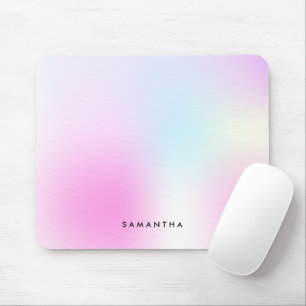 Modern Pink Gradient Monogram Name Mouse Pad
