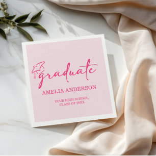 Modern Pink Graduation Class of 2026 Napkins
