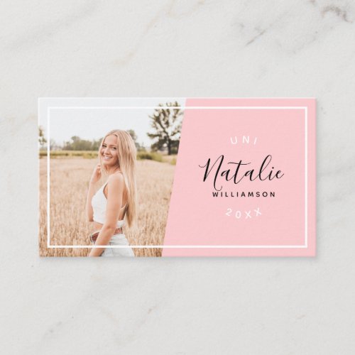 Modern pink graduation photo insert name cards