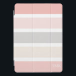 Modern Pink Gray and Cream Wide Stripes Monogram iPad Pro Cover<br><div class="desc">Modern and Minimalist Pink Gray and Cream Wide Stripes Monogram iPad cover in sweet shades of blush pink, creamy almond vanilla, and dove grey. Created by Zazzle pro designer BK Thompson © exclusively for Cedar and String; please contact us if you need assistance, have questions, or would like to inquire...</div>