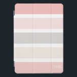 Modern Pink Gray and Cream Wide Stripes Monogram iPad Pro Cover<br><div class="desc">Modern and Minimalist Pink Gray and Cream Wide Stripes Monogram iPad cover in sweet shades of blush pink, creamy almond vanilla, and dove grey. Created by Zazzle pro designer BK Thompson © exclusively for Cedar and String; please contact us if you need assistance, have questions, or would like to inquire...</div>