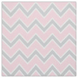 Modern Pink Gray and White Chevron Stripes Pattern Fabric