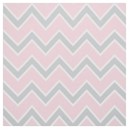 Modern Pink Gray and White Chevron Stripes Pattern Fabric